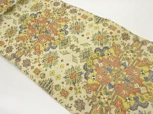 抽象幾何学模様織出し名古屋帯